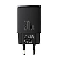 Мережевий зарядний пристрій BASEUS Compact Quick Charger 1USB/1Type-C, QC/PD, 20W, 3A, фото 10
