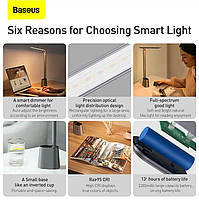 Настільна лампа BASEUS Smart Eye Series Folding Reading Desk Lamp (Smart Light) 3000-6000K, фото 6