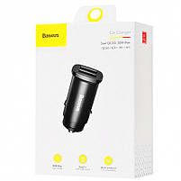 Автомобільний Зарядний Пристрій Baseus Square Metal QC 3.0 30 W 2 USB, фото 6
