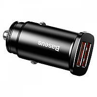 Автомобільний Зарядний Пристрій Baseus Square Metal QC 3.0 30 W 2 USB, фото 8