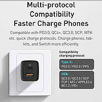 Мережевий зарядний пристрій Baseus GaN2 Lite Quick Charger 65W чорний (CCGAN2L-B01), фото 3