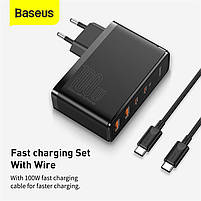 Адаптер мережевий BASEUS GaN2 Pro Quick Charger 2 USB / 2 Type-C, QC/PD, 100W, 5A, Black (CCGAN2P-L01), фото 7