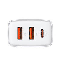 Мережевий зарядний пристрій BASEUS Compact Quick Charger 2USB/1Type-C, QC/PD, 30W, 3A, фото 5