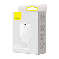 Мережевий зарядний пристрій BASEUS Compact Quick Charger 2USB/1Type-C, QC/PD, 30W, 3A, фото 8
