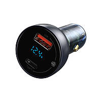Адаптер автомобильний Baseus Particular Digital Display QC+PPS Dual Quick Charger 1USB/1Type-C, 5A/65W, QC/PD, фото 6