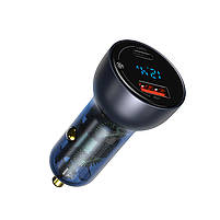 Адаптер автомобильний Baseus Particular Digital Display QC+PPS Dual Quick Charger 1USB/1Type-C, 5A/65W, QC/PD, фото 5