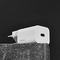 Мережевий зарядний пристрій Baseus Super Silicone PD Charger 20W (1Type-C) + With Cable Type-C to Lightning, фото 7