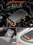 Power Bank 20000 mAh (реал. 5000 mAh) із сонячною панеллю 2 USB + ліхтар Повербанк Зарядка Павербанк Powerbank, фото 10