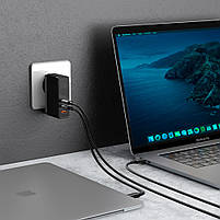 СЗУ Baseus GaN Mini Quick Charger 120W (2 Type-C + USB) + Cable Type-C to Type-C 5A (1m), фото 9