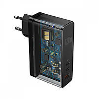 СЗУ Baseus GaN Mini Quick Charger 120W (2 Type-C + USB) + Cable Type-C to Type-C 5A (1m), фото 11