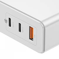 СЗУ Baseus GaN Mini Quick Charger 120W (2 Type-C + USB) + Cable Type-C to Type-C 5A (1m), фото 3