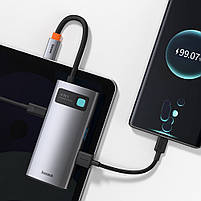USB-Хаб Baseus Metal Gleam Series 4-in-1 (2xUSB3.0 + 4KHD + Type-C), фото 6