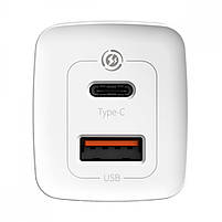 Мережевий зарядний пристрій Baseus GaN2 Lite Quick Charger 65W (1 Type-C + 1 USB), фото 5