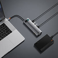 USB-Хаб Baseus Metal Gleam Series 11-in-1 (3xUSB3.0+2x4K HD+Type-C+TF+SD+Type-C PD+VGA+3.5mm+RJ45), фото 3