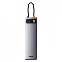 USB-Хаб Baseus Metal Gleam Series 11-in-1 (3xUSB3.0+2x4K HD+Type-C+TF+SD+Type-C PD+VGA+3.5mm+RJ45), фото 4