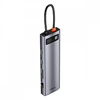 USB-Хаб Baseus Metal Gleam Series 11-in-1 (3xUSB3.0+2x4K HD+Type-C+TF+SD+Type-C PD+VGA+3.5mm+RJ45), фото 9