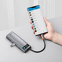 USB-Хаб Baseus Metal Gleam Series 9-in-1 Type-C (3xUSB3.0 + 4KHD+ TF + SD + Type-C PD + VGA + RJ45), фото 6
