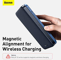 Зовнішній аккумулятор, павербанк з бездротовою зарядкою Baseus Magnetic Wireless 10000mAh, 20W, Blue, фото 9