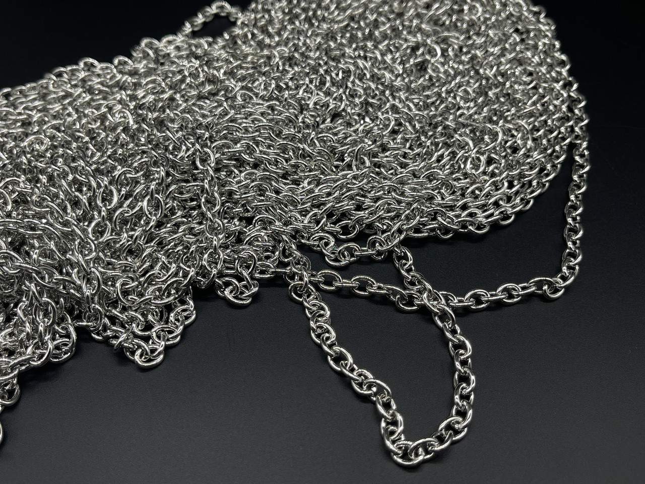 Декоративний ланцюжок (прикраса) для брелків. Колір "Срібло". 6.5мм, фото 1