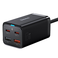Зарядний пристрій Baseus GaN3 Pro GaN 2 x USB Type C 2 x USB 65 W PD з кабелем Black, фото 7