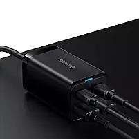 Зарядний пристрій Baseus GaN3 Pro GaN 2 x USB Type C 2 x USB 65 W PD з кабелем Black, фото 3