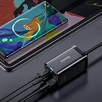 Зарядний пристрій Baseus GaN3 Pro GaN 2 x USB Type C 2 x USB 65 W PD з кабелем Black, фото 10