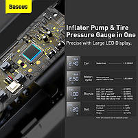 Автомобільний насос, компресор Baseus Super mini inflator Pump Black, фото 11