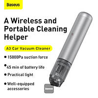 Потужний Портативний Пилосос Baseus A3 Car Vacuum Cleaner (15000pa) silver