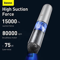 Потужний Портативний Пилосос Baseus A3 Car Vacuum Cleaner (15000pa) silver, фото 10