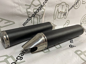 Глушник (тюнінг) 420*100mm, креп. Ø78 mm (неіржавка сталь, чорний)