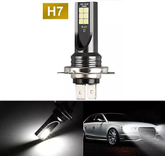 (ціна за 1 cold) Світлодіодна лампа LED H7 12SMD 3030 12 W 420 лм ДХО, протитуманки