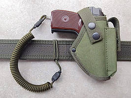 Кобура для ПМ Макарова поясна + шнур страхувальний тренчик з чохлом підсумком під магазин Oxford Оліва 987 SV