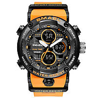 Часы мужские спортивные водонепроницаемые оранжевые Smael 8038 Black-Orange