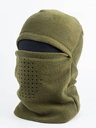 Тепла хакі балаклава з фліса з перфорацією