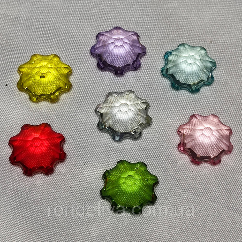 Намистини акрил прозорі "Зірка" 28 мм Асорті 50 г ~ 10 шт, фото 1