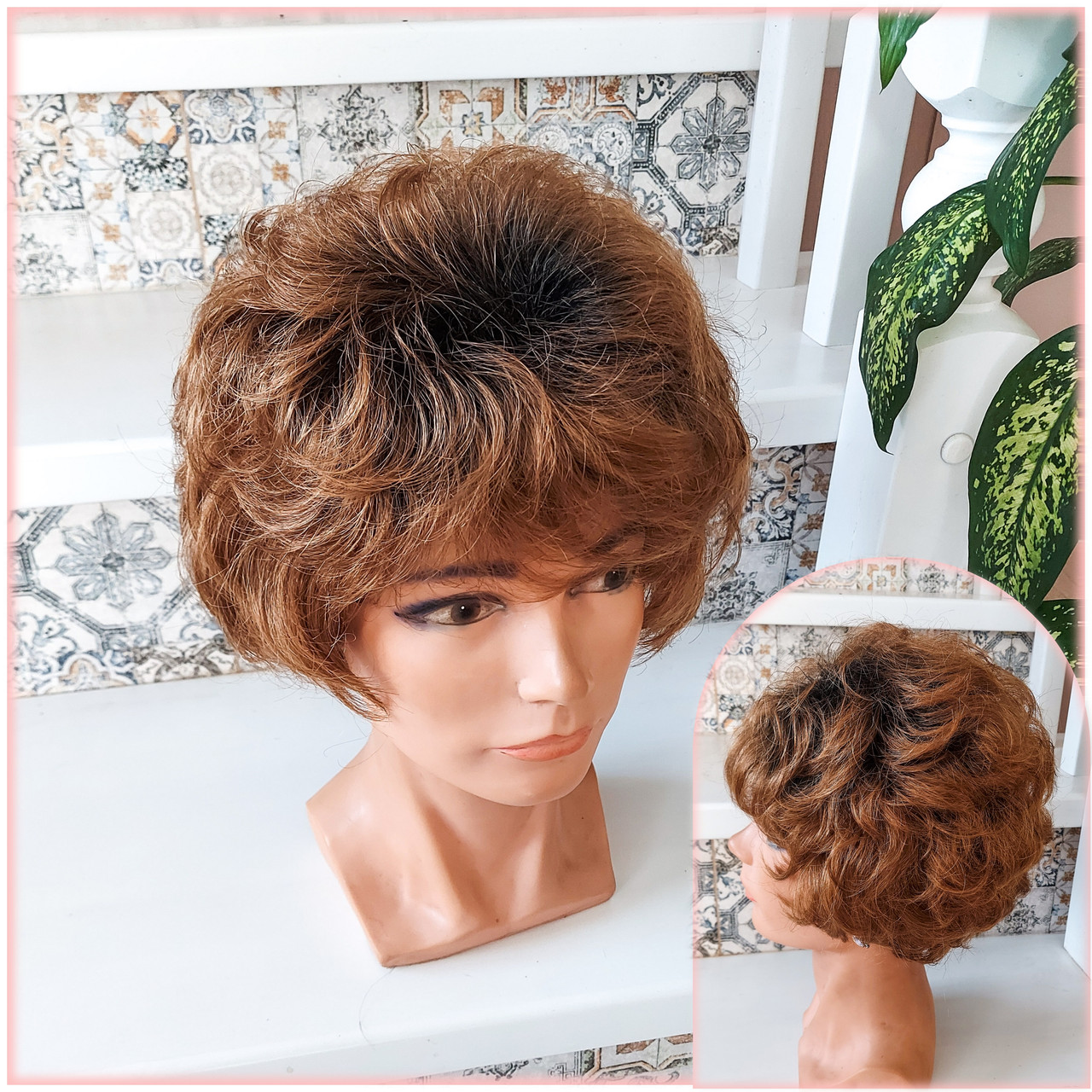 Перука кучерява пишна з канекалону "П'ЄХА" мідний омбре FLORA- YS4/27, фото 1