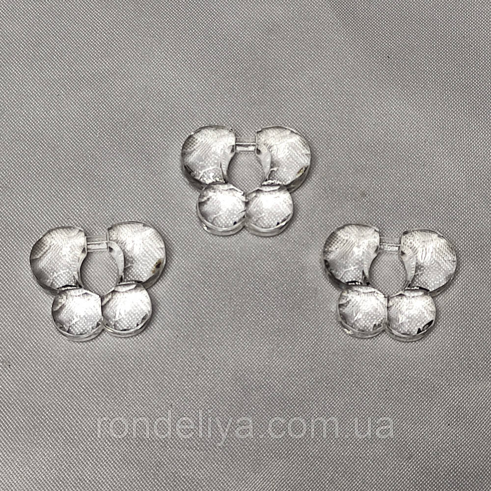 Намистини акрил прозорі "Метелик" 27х23 мм Прозорий 50 г, фото 1