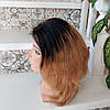 Перука з натурального волосся з моновставкою ручної роботи медовий омбре MARTA-Т1В/27, фото 4