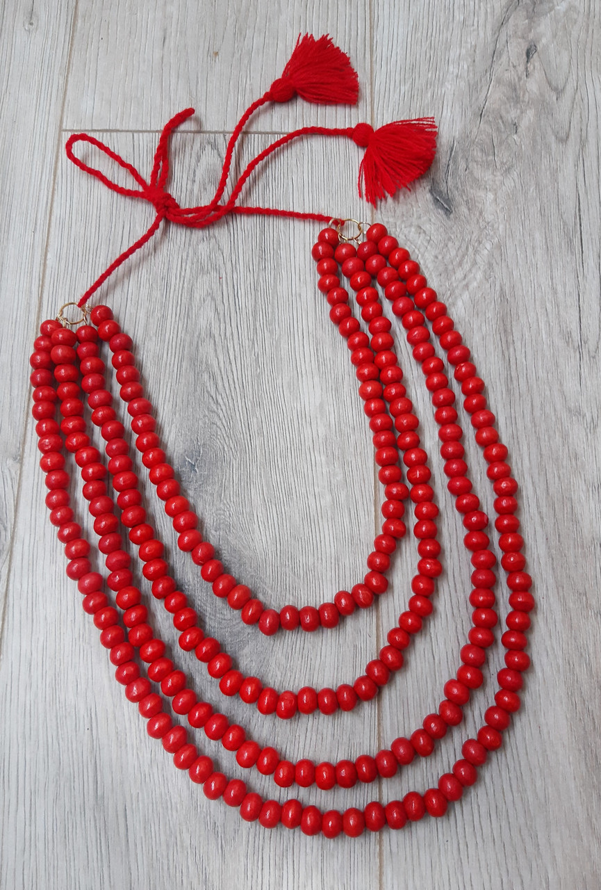 Намисто Мавка червоні.Четвірка, фото 1