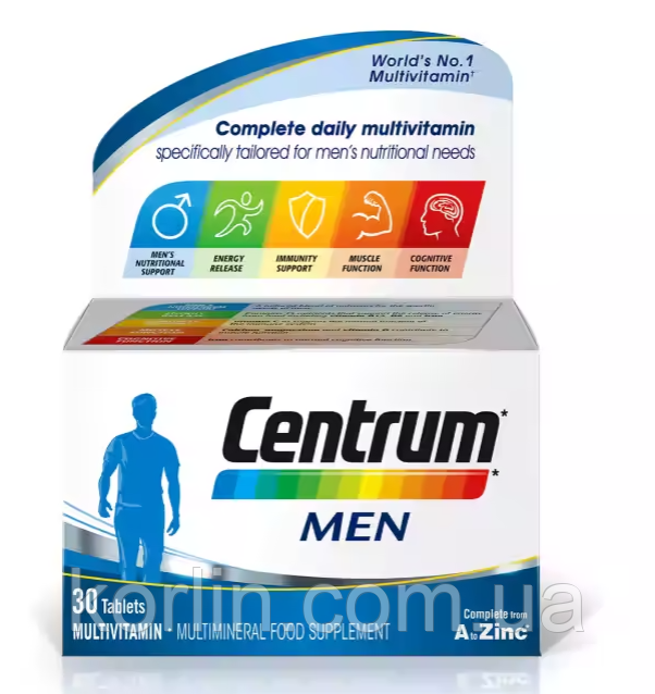 Centrum Men Multivitamins and Minerals Центрум Мультивітаміни та Мінерали Для чоловіків 30 таблеток Великобританія, фото 1