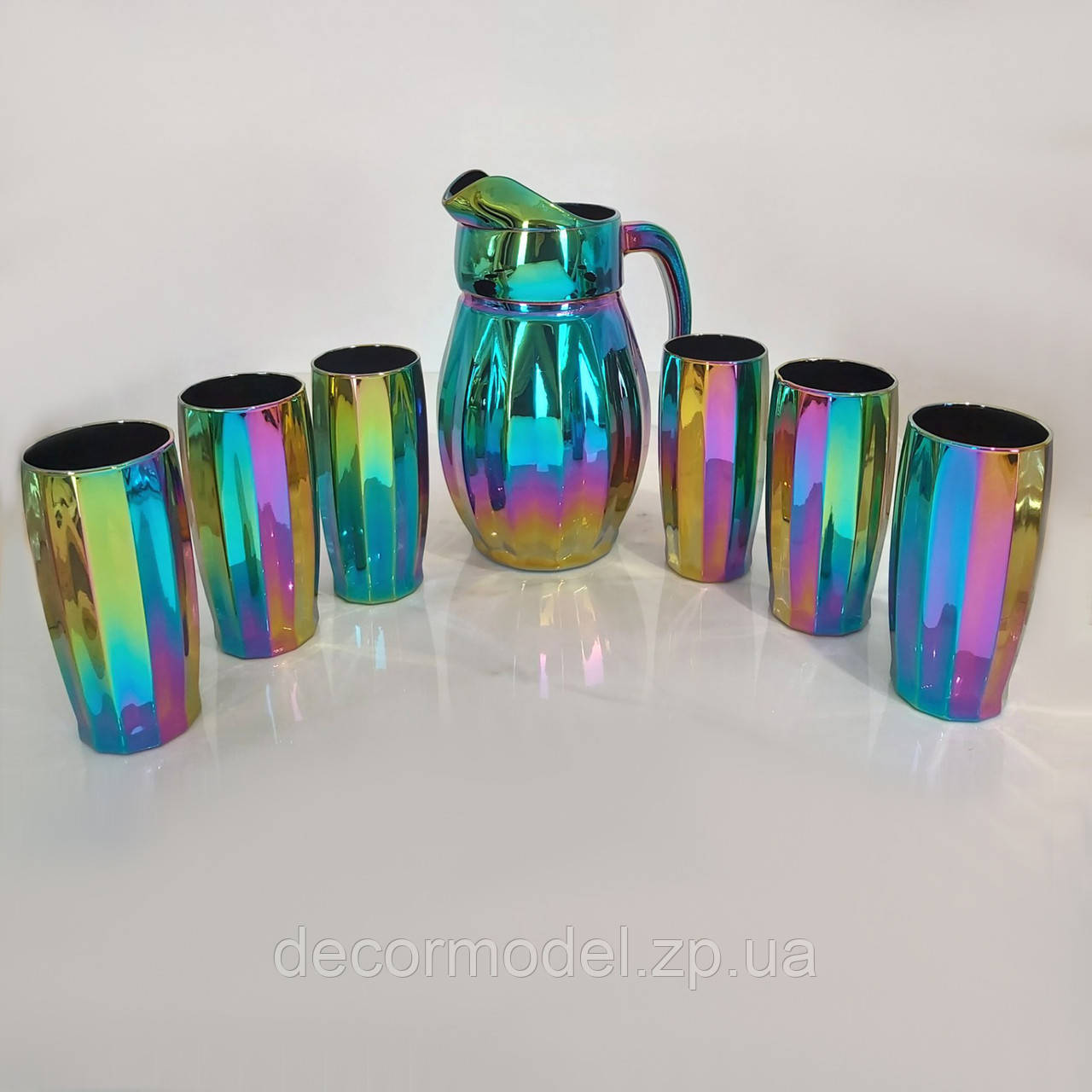 Питьевой набор Кувшин и 6 стаканов Pasabahce Dance радуга 97874 - фото 1 - id-p1639864556
