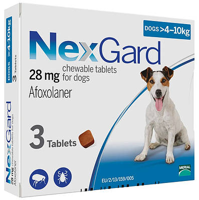 НексГард NexGard для собак 4-10 кг 1 таблетка проти бліх і кліщів