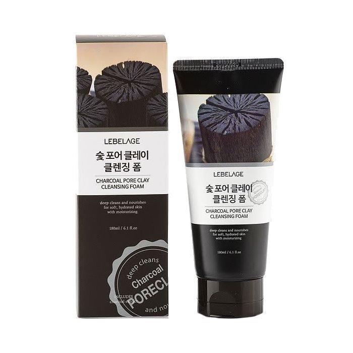 Вугільна пора, що очищає, пінка для вмивання обличчя Lebelage Charcoal Pore Clay Cleansing