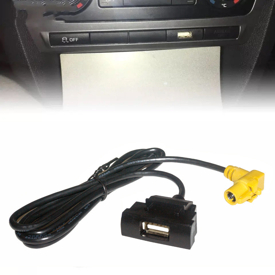 Skoda Octavia Fabia USB кабель перехідник для штатних магнітол RCD 510 RNS 315, юсб адаптер порт панель