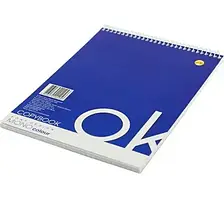 Блокнот на пружині Тетрада А5 60 аркушів клітинка картонна обкладинка 1256 (топ-3)