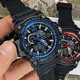 Цифровий наручний годинник з подвійним часом Skmei 1283 Black-Blue, фото 5