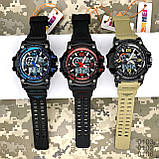 Цифровий наручний годинник з подвійним часом Skmei 1283 Black-Blue, фото 7