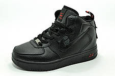 Зимові кросівки Nike Air Force чорні унісекс (Найк Аір Форс), фото 3