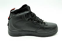 Зимові кросівки Nike Air Force чорні унісекс (Найк Аір Форс), фото 6