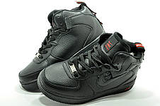 Зимові кросівки Nike Air Force чорні унісекс (Найк Аір Форс), фото 4